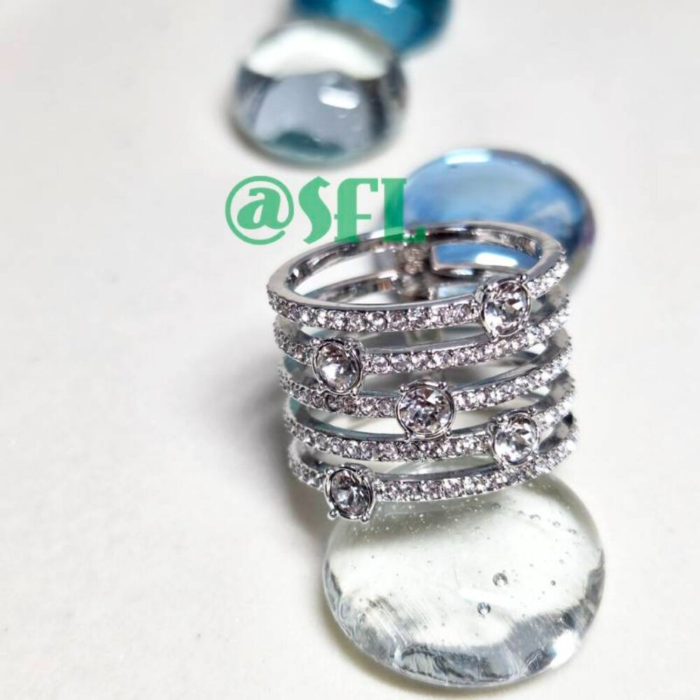 Swarovski Crystal Multi Strands Statement Ring Sh… - image 1